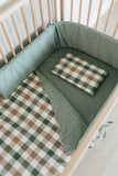 Sage Washed Cotton Cot Fitted Sheet