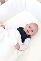 White Muslin European Size Cot Fitted Sheet