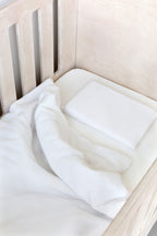 White Muslin European Size Cot Fitted Sheet
