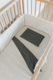 Grid Washed Cotton Cot Fitted Sheet