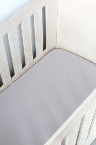 Grey Muslin Cot Fitted Sheet