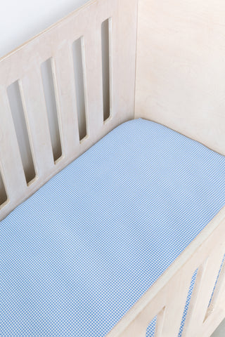 Blue Gingham Cot Fitted Sheet
