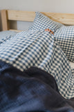 Blue Check Washed Cotton Duvet