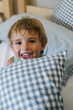 Blue Check Washed Cotton Duvet