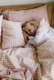 Pink Gingham Washed Cotton Duvet