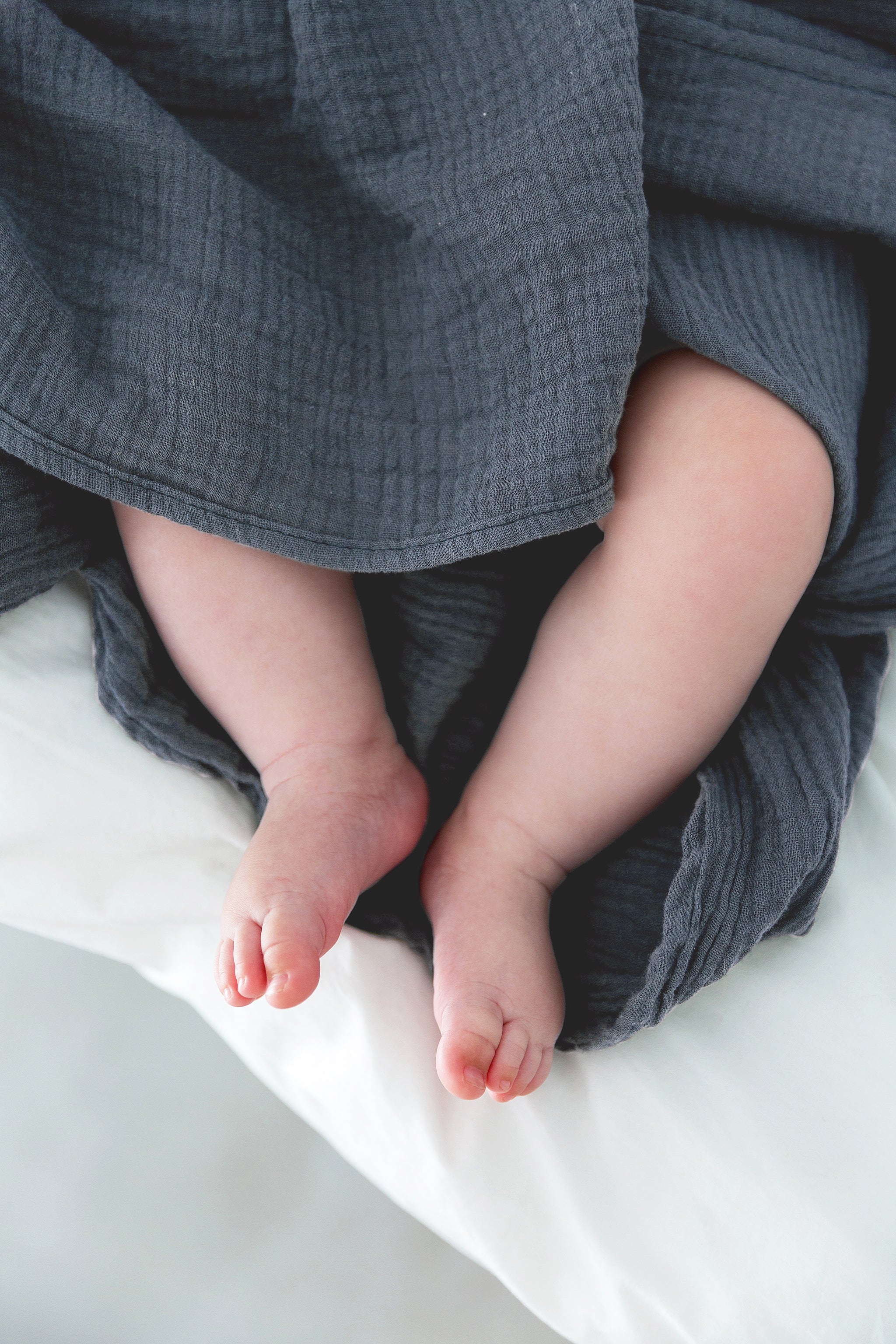 Blue Grey Muslin Swaddle Blanket