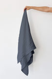 Blue Grey Muslin Swaddle Blanket
