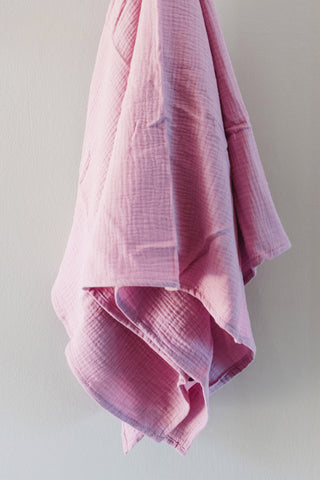 Lavender Pink Muslin Swaddle Blanket