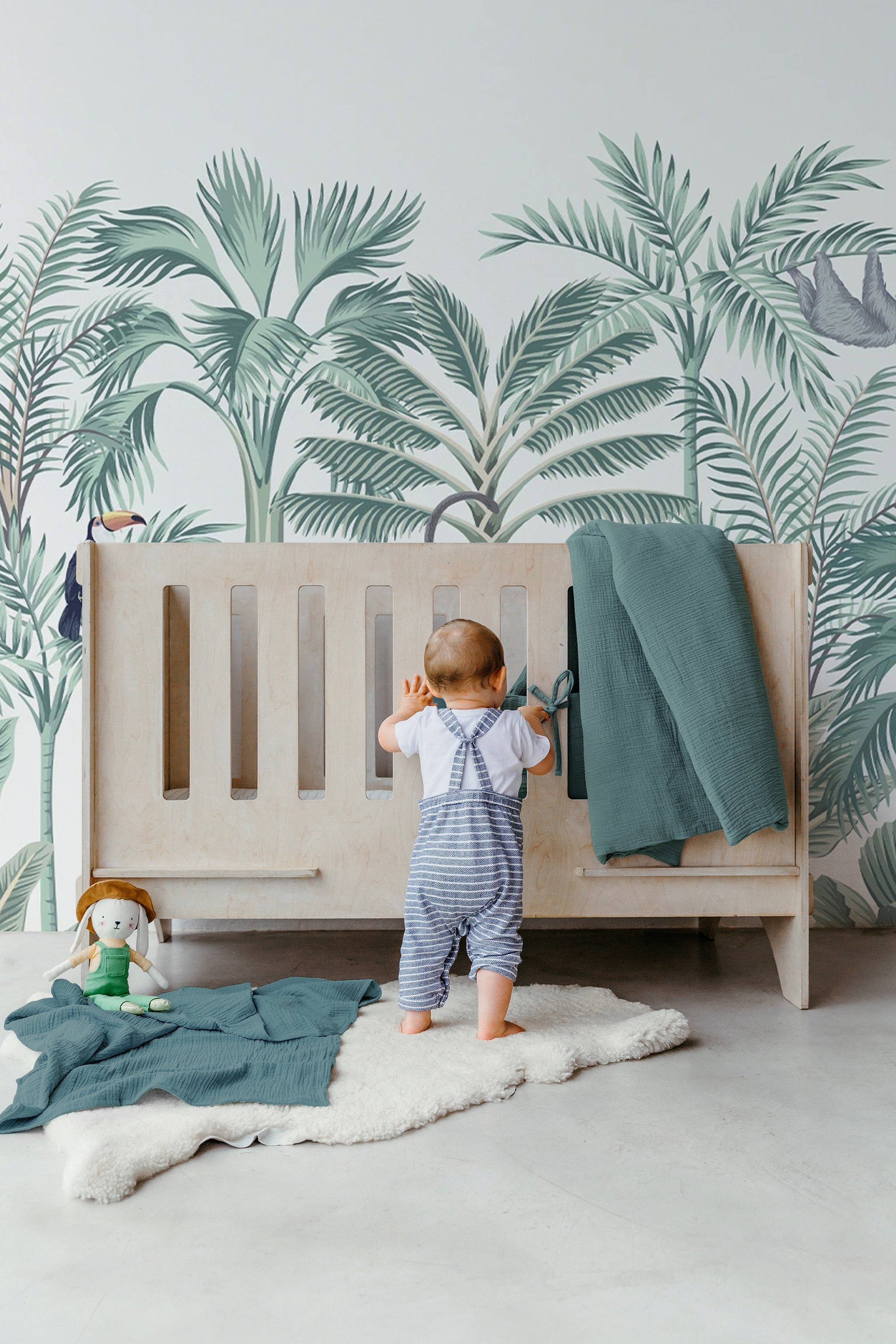 Sea Green Muslin Swaddle Blanket