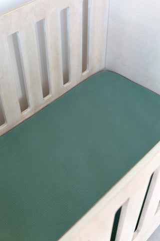 Sea Green Muslin Cot Fitted Sheet