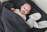 Blue Grey Muslin Cot Duvet