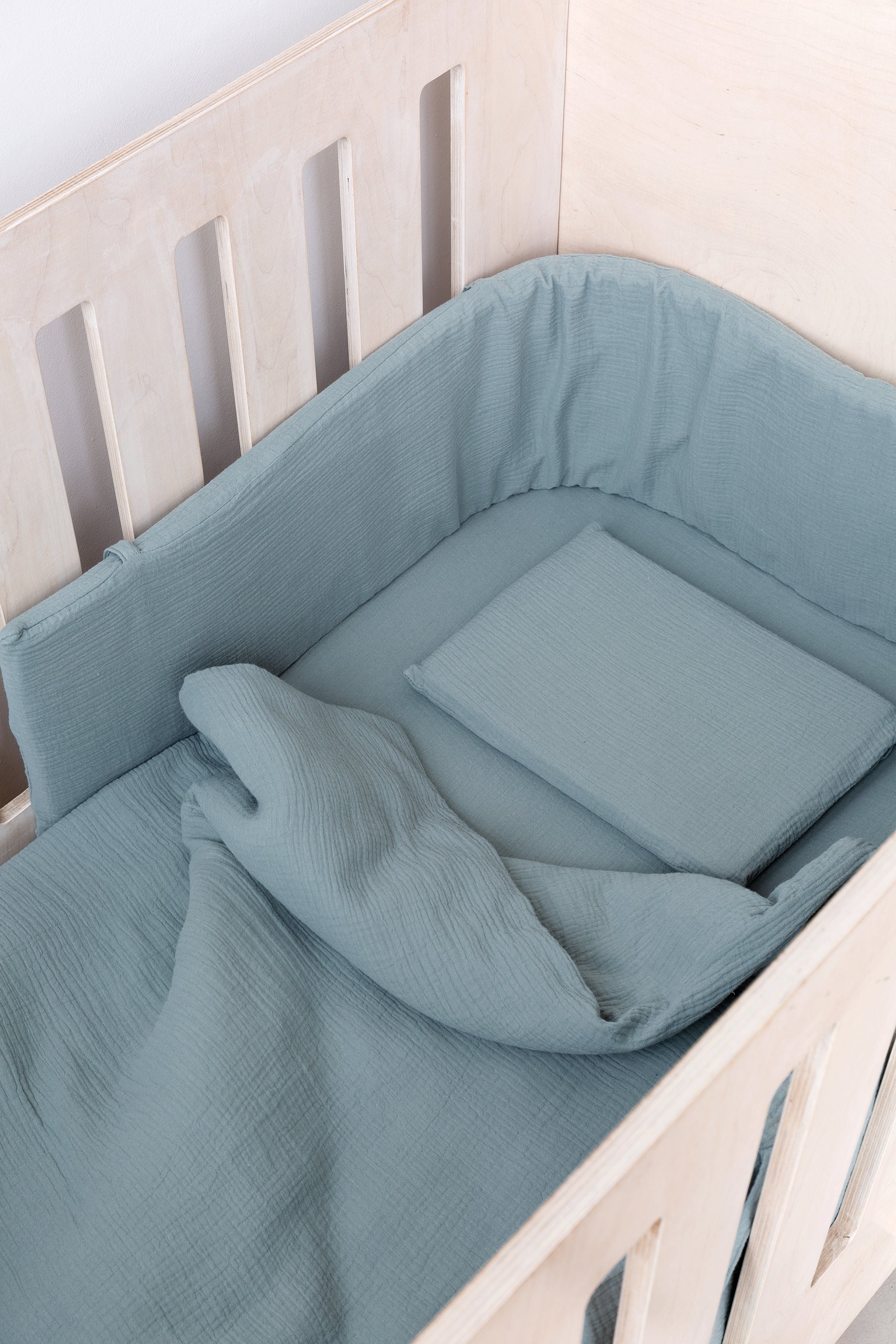 Duck Egg Muslin Cot Fitted Sheet