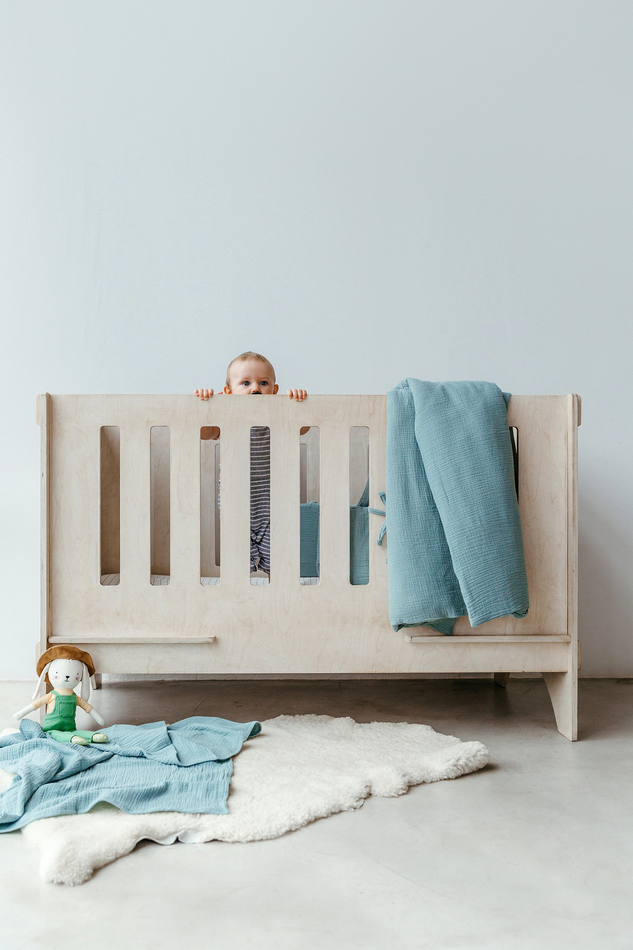 Duck Egg Muslin Cot Duvet
