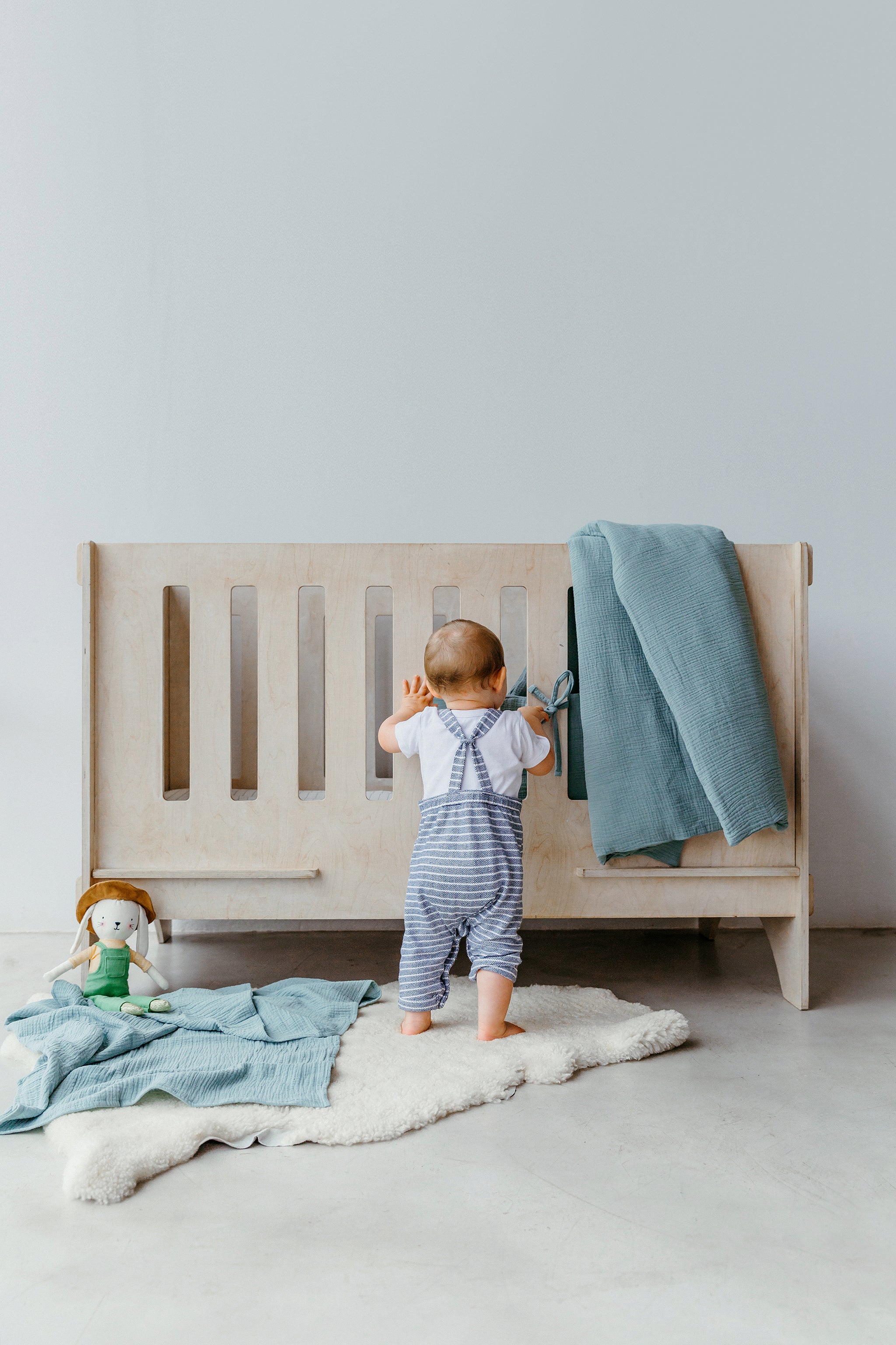Duck Egg Muslin Cot Duvet