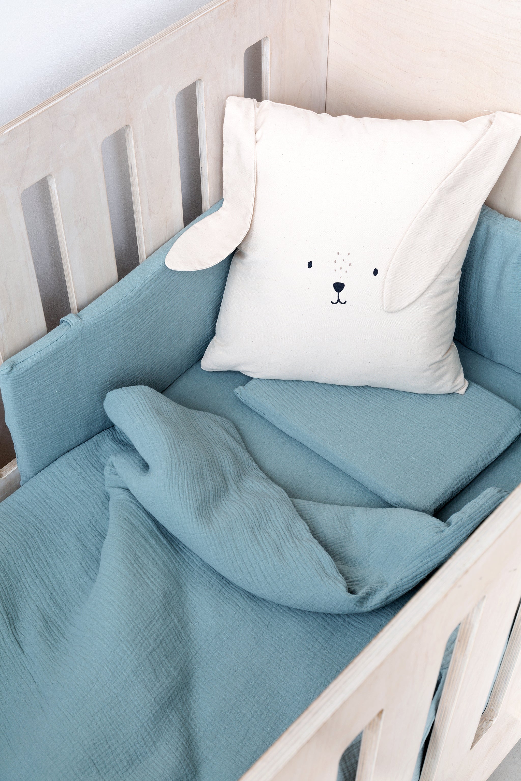 Duck Egg Muslin Cot Duvet