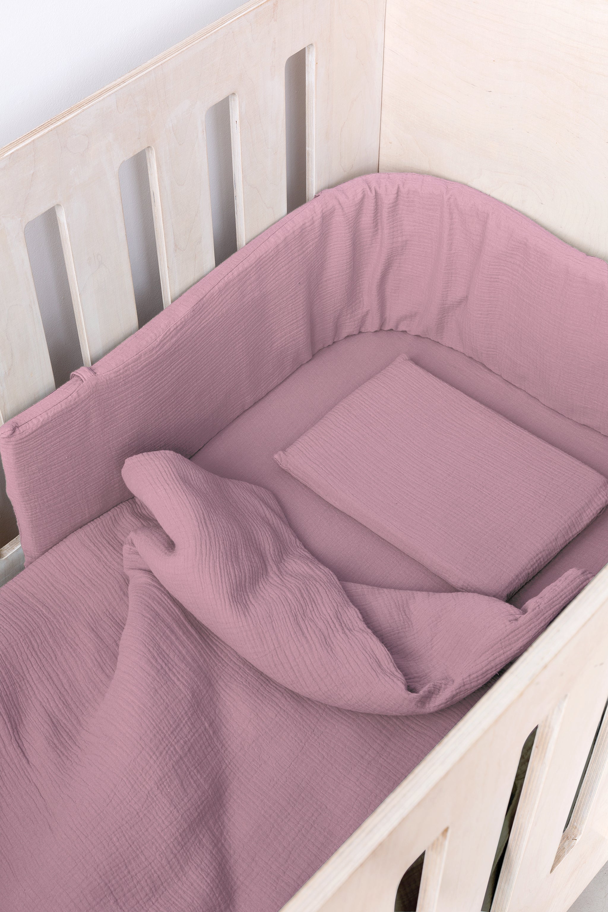 Lavender Pink Muslin Cot Duvet