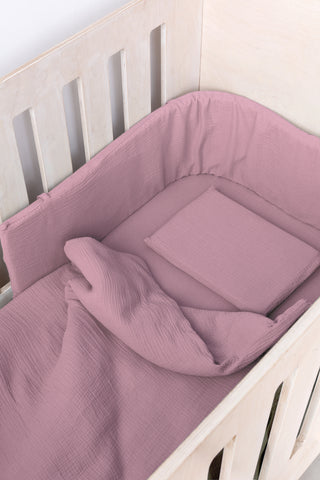 Lavender Pink Muslin Cot Duvet